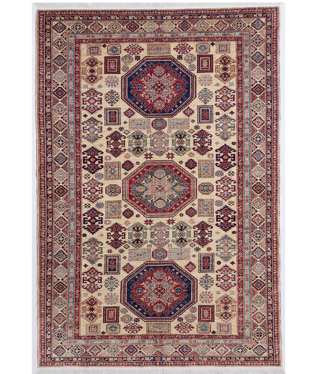 Hand Knotted Kazak Wool Rug 6'  8" x 9'  11" - No. AT12009