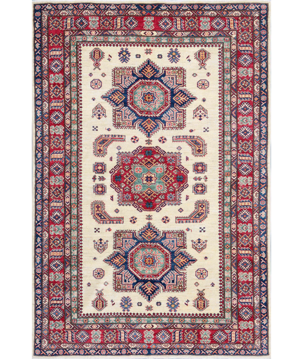 Hand Knotted Kazak Wool Rug 5'  7" x 8'  2" - No. AT27952