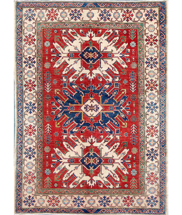 Hand Knotted Kazak Wool Rug 6'  2" x 8'  3" - No. AT60026