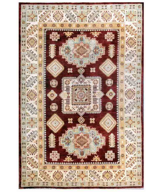 Hand Knotted Kazak Wool Rug 5'  5" x 8'  0" - No. AT98012