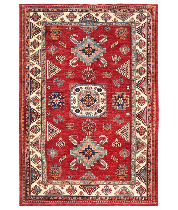 Hand Knotted Kazak Wool Rug 6'  5" x 9'  5" - No. AT95833