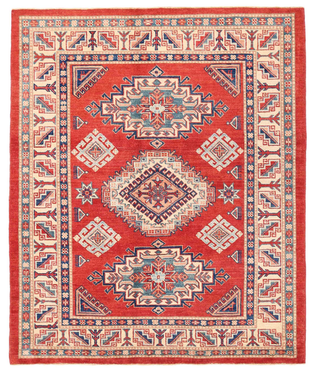 Hand Knotted Kazak Wool Rug 5'  1" x 6'  2" - No. AT46424