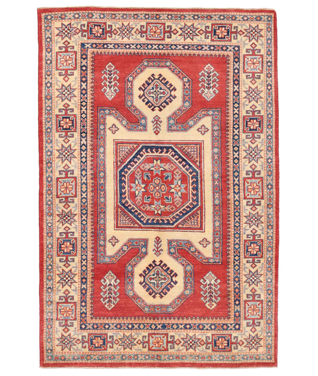 Hand Knotted Kazak Wool Rug 4'  4" x 6'  9" - No. AT48243
