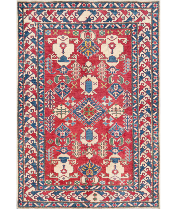 Hand Knotted Kazak Wool Rug 6'  4" x 9'  0" - No. AT39628