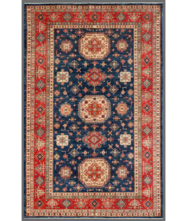 Hand Knotted Kazak Wool Rug 6'  6" x 10'  1" - No. AT82742