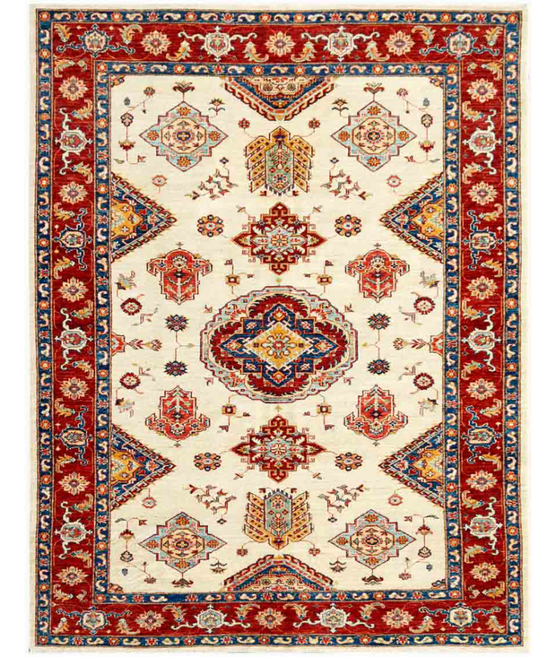 Hand Knotted Kazak Wool Rug 5'  7" x 7'  1" - No. AT21993