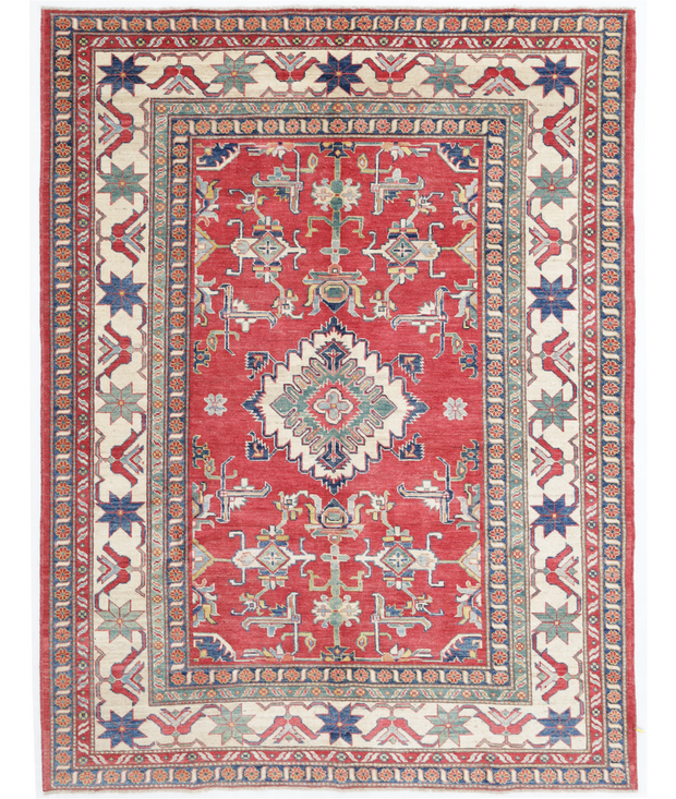 Hand Knotted Kazak Wool Rug 6'  8" x 8'  8" - No. AT62582