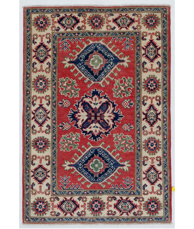 Hand Knotted Kazak Wool Rug 2'  8" x 3'  10" - No. AT12146