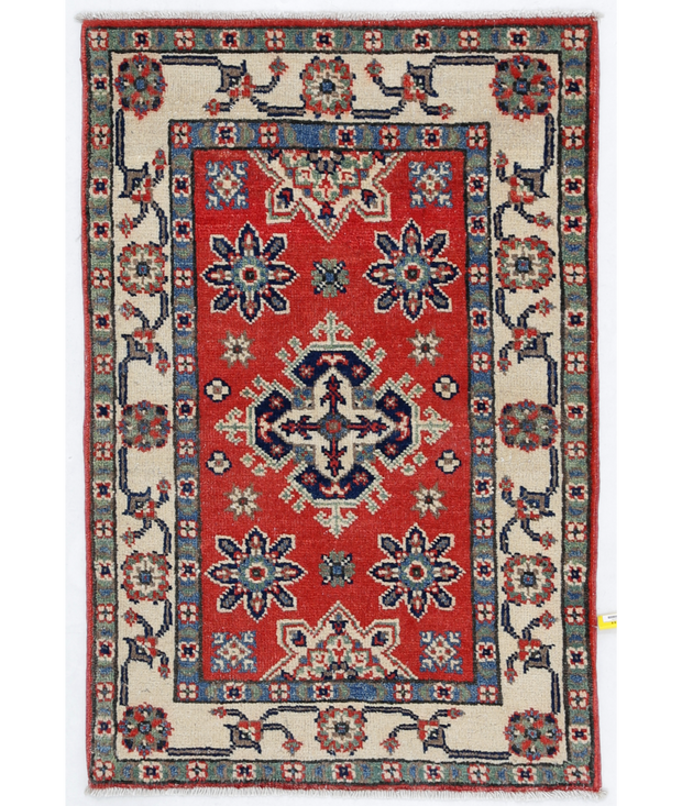 Hand Knotted Kazak Wool Rug 1'  11" x 2'  11" - No. AT19782