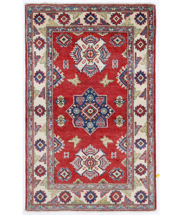 Hand Knotted Kazak Wool Rug 2'  7" x 4'  2" - No. AT14260