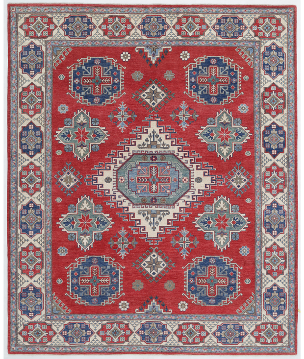 Hand Knotted Kazak Wool Rug 8'  0" x 9'  8" - No. AT45455