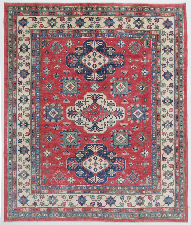 Hand Knotted Kazak Wool Rug 8'  0" x 9'  8" - No. AT12842