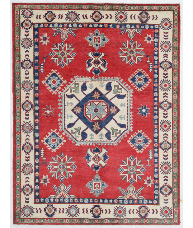 Hand Knotted Kazak Wool Rug 5'  0" x 6'  9" - No. AT76669