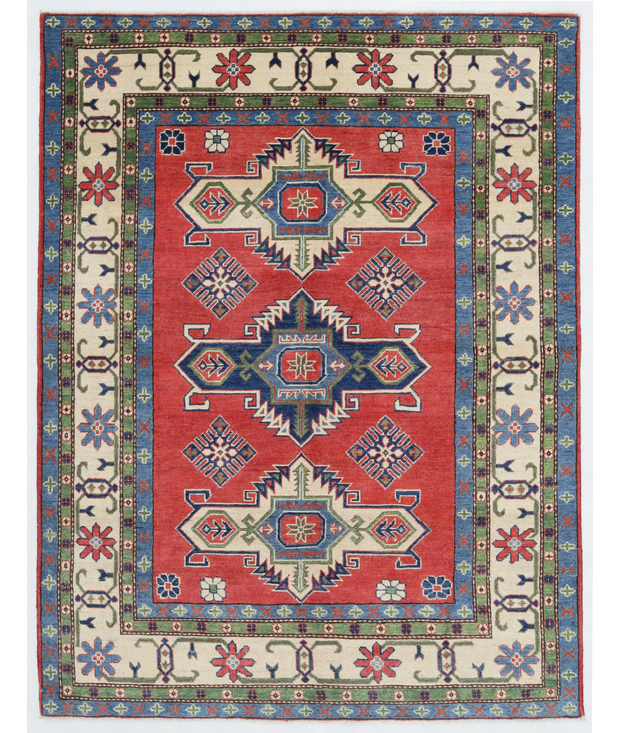 Hand Knotted Kazak Wool Rug 5'  1" x 6'  7" - No. AT23062