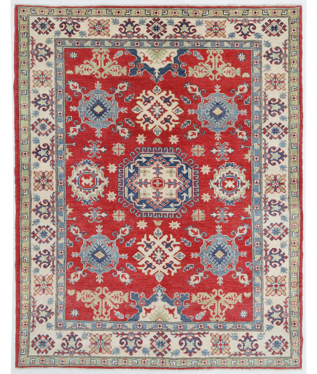 Hand Knotted Kazak Wool Rug 5'  0" x 6'  4" - No. AT90698