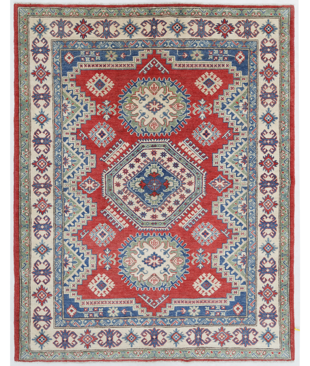 Hand Knotted Kazak Wool Rug 5'  1" x 6'  7" - No. AT27589