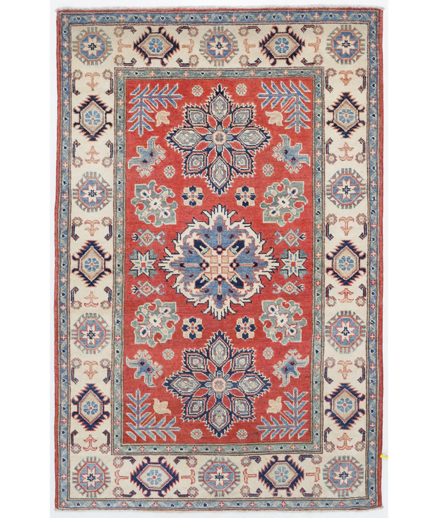 Hand Knotted Kazak Wool Rug 3'  9" x 5'  10" - No. AT71345