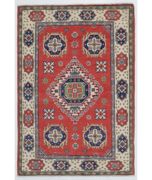 Hand Knotted Kazak Wool Rug 2'  7" x 3'  10" - No. AT47071