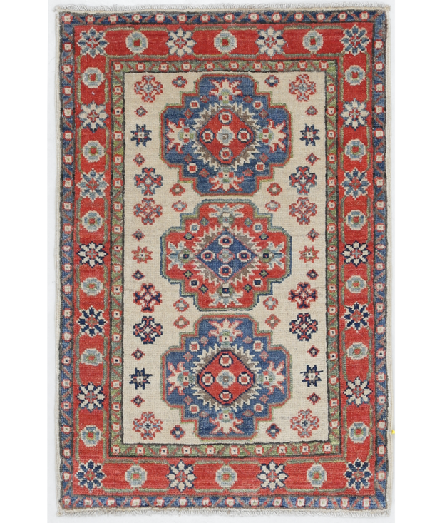 Hand Knotted Kazak Wool Rug 1'  11" x 2'  11" - No. AT65140