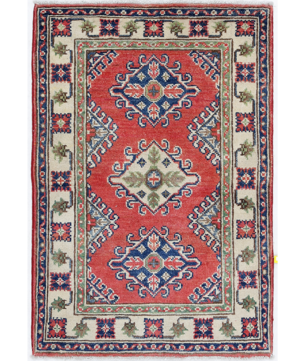 Hand Knotted Kazak Wool Rug 2'  0" x 3'  0" - No. AT14844