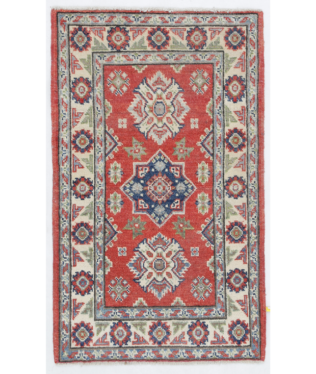 Hand Knotted Kazak Wool Rug 1'  11" x 3'  4" - No. AT25881