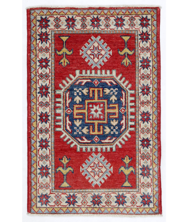 Hand Knotted Kazak Wool Rug 1'  10" x 2'  11" - No. AT83515