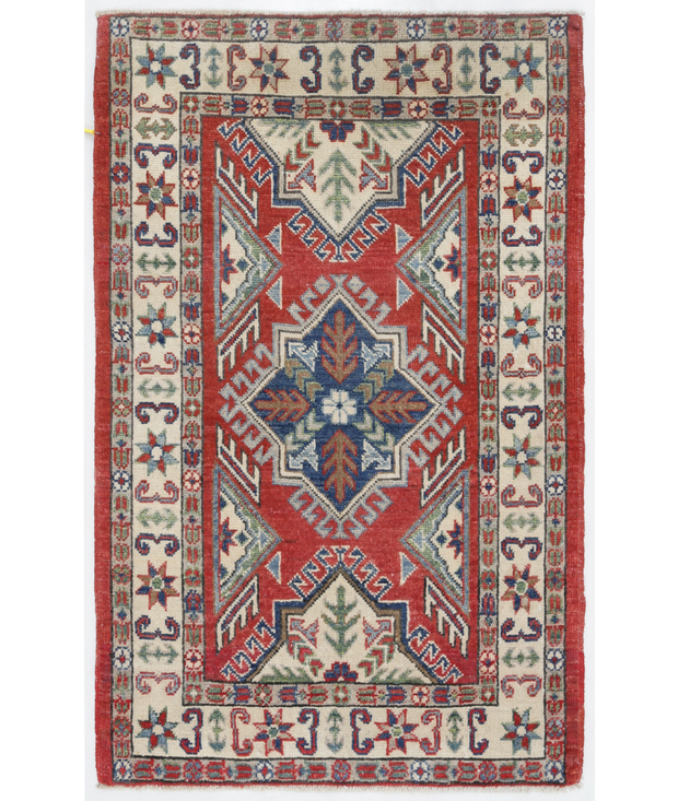 Hand Knotted Kazak Wool Rug 2'  7" x 4'  1" - No. AT65449