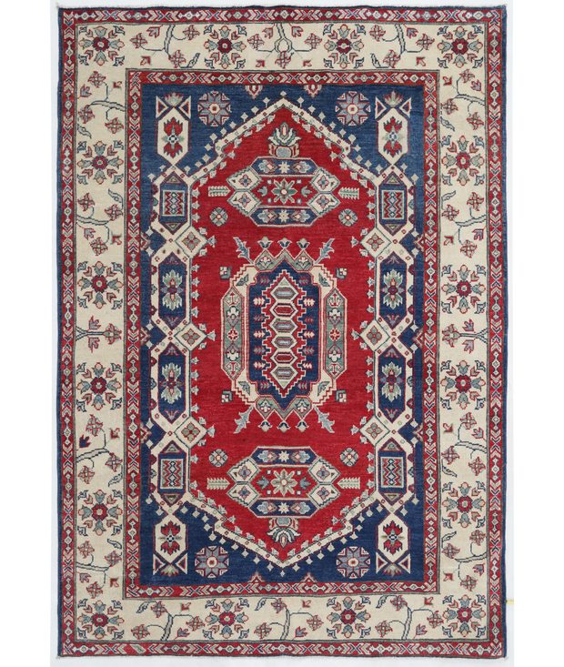 Hand Knotted Kazak Wool Rug 4'  10" x 7'  0" - No. AT47564