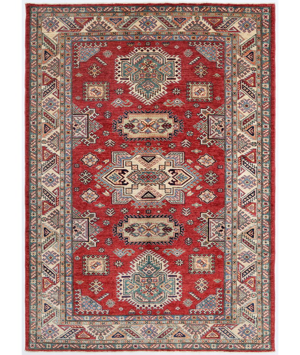 Hand Knotted Kazak Wool Rug 5'  7" x 7'  9" - No. AT75004