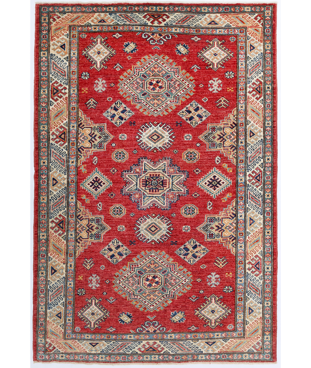 Hand Knotted Kazak Wool Rug 4'  2" x 6'  2" - No. AT17138