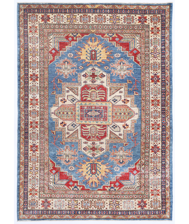 Hand Knotted Kazak Wool Rug 4'  9" x 6'  8" - No. AT97594