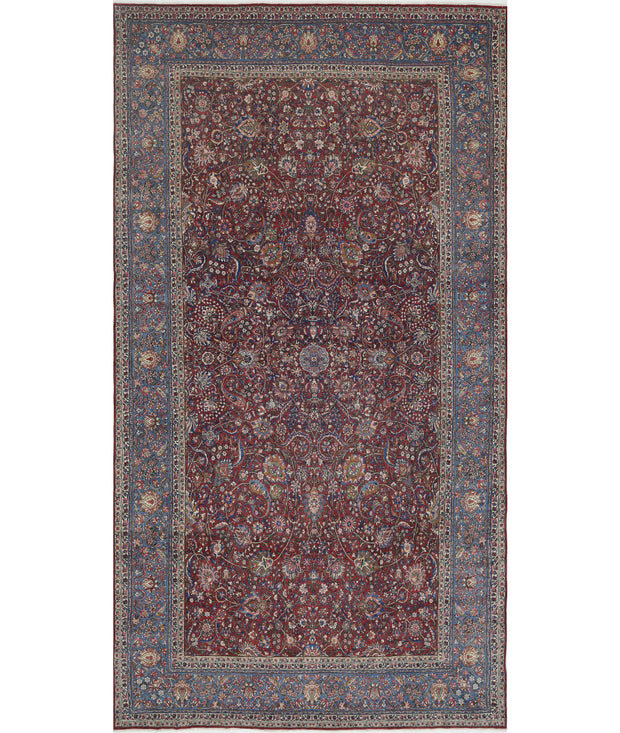 Hand Knotted Antique Masterpiece Oriental Kerman Fine Wool Rug 10' 8" x 20' 2" - No. AT29836