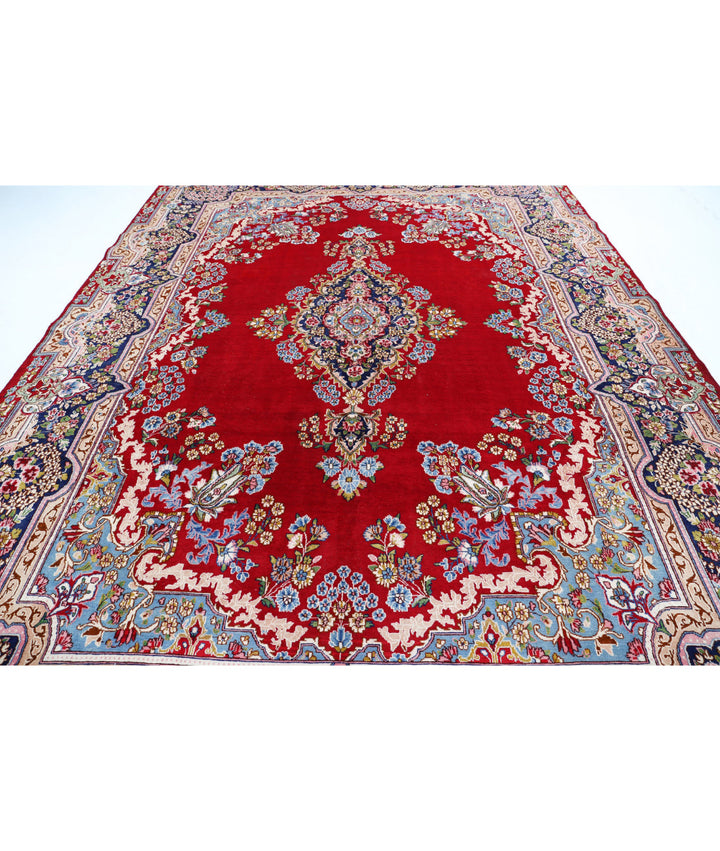 Afghan Kerman Oriental Rug 9' 6" x 13' 2" Hand-Knotted | No. AT51467
