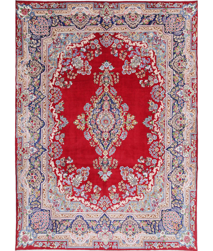 Afghan Kerman Oriental Rug 9' 6" x 13' 2" Hand-Knotted | No. AT51467