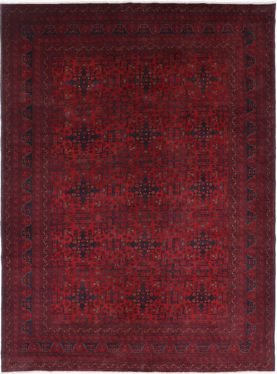Hand Knotted Afghan Khal Muhammadi Wool Rug 8' 1" x 11' 2" - No. AT14963