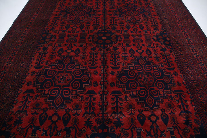 Hand Knotted Afghan Khal Muhammadi Wool Rug 8' 0" x 11' 0" - No. AT41236