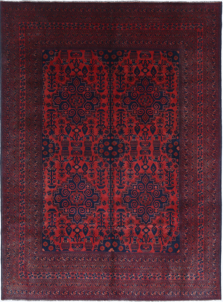 Hand Knotted Afghan Khal Muhammadi Wool Rug 8' 0" x 11' 0" - No. AT41236