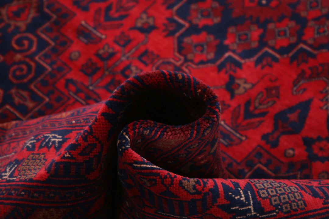 Hand Knotted Afghan Khal Muhammadi Wool Rug 9' 8" x 12' 10" - No. AT40454