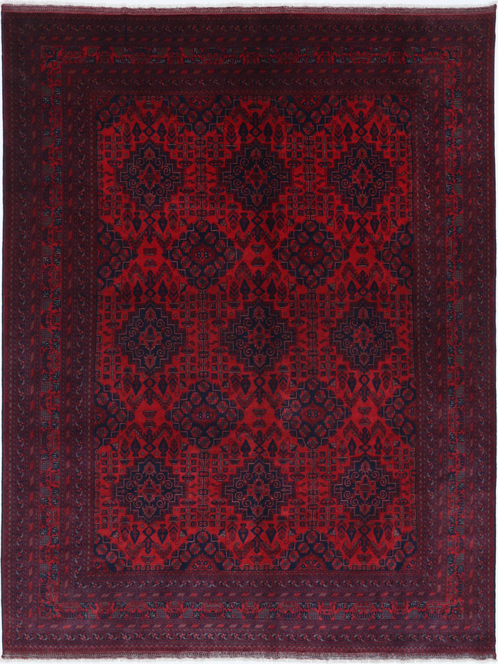 Hand Knotted Afghan Khal Muhammadi Wool Rug 9' 8" x 12' 10" - No. AT40454