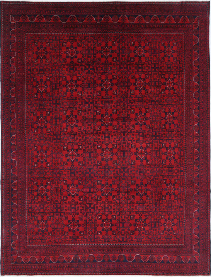 Hand Knotted Afghan Khal Muhammadi Wool Rug 9' 9" x 12' 11" - No. AT41506
