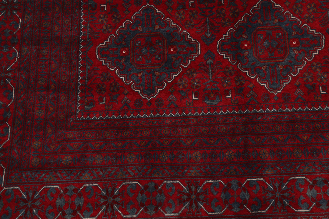 Hand Knotted Afghan Khamyab Wool Rug 9' 9" x 18' 10" - No. AT725021