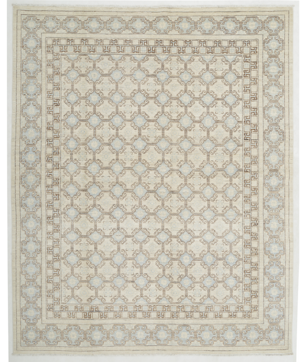 Hand Knotted Khotan Wool Rug 7'  10" x 9'  7" - No. AT23011