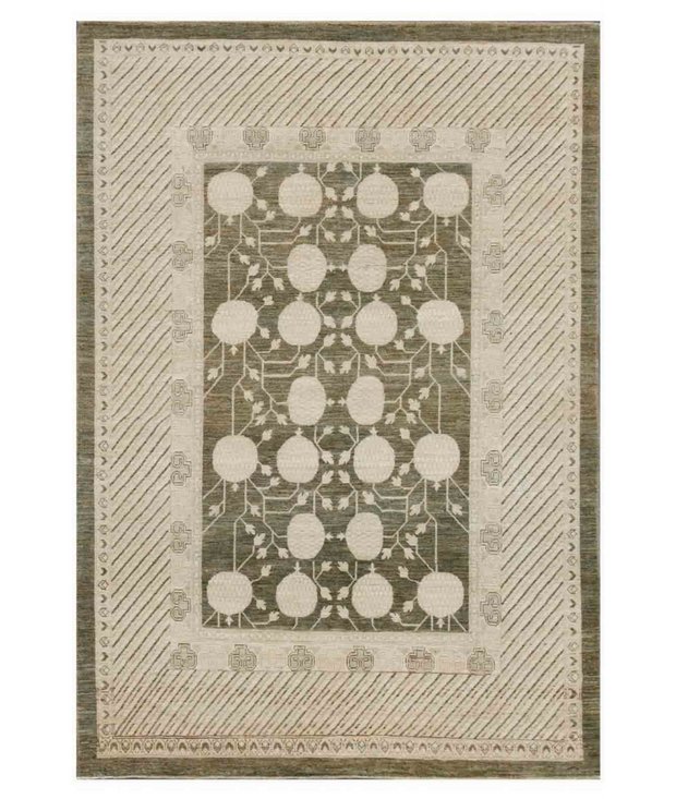 Hand Knotted Khotan Wool Rug 6'  1" x 9'  0" - No. AT12003