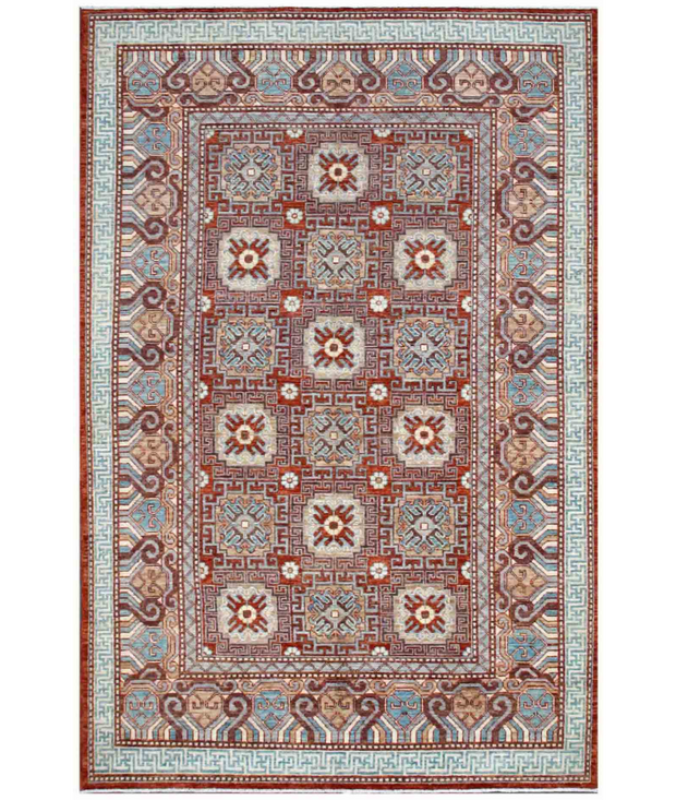 Hand Knotted Khotan Wool Rug 6'  0" x 9'  0" - No. AT87754