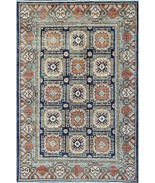 Hand Knotted Khotan Wool Rug 4'  10" x 7'  1" - No. AT17054