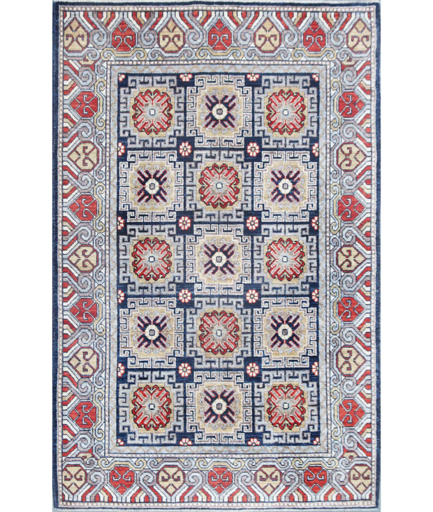 Hand Knotted Khotan Wool Rug 4'  11" x 7'  2" - No. AT33241