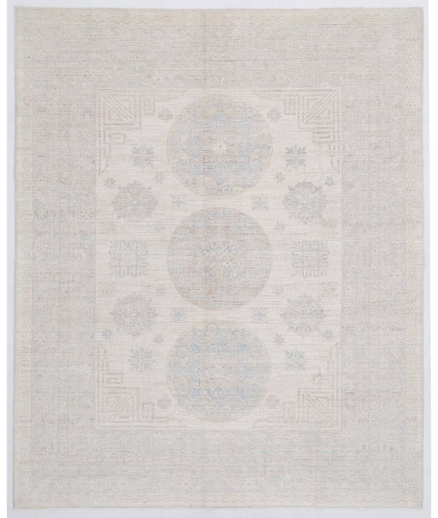 Hand Knotted Khotan Wool Rug 8'  1" x 9'  10" - No. AT92442