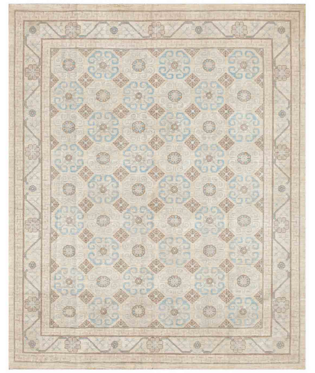 Hand Knotted Khotan Wool Rug 8'  0" x 9'  8" - No. AT57139