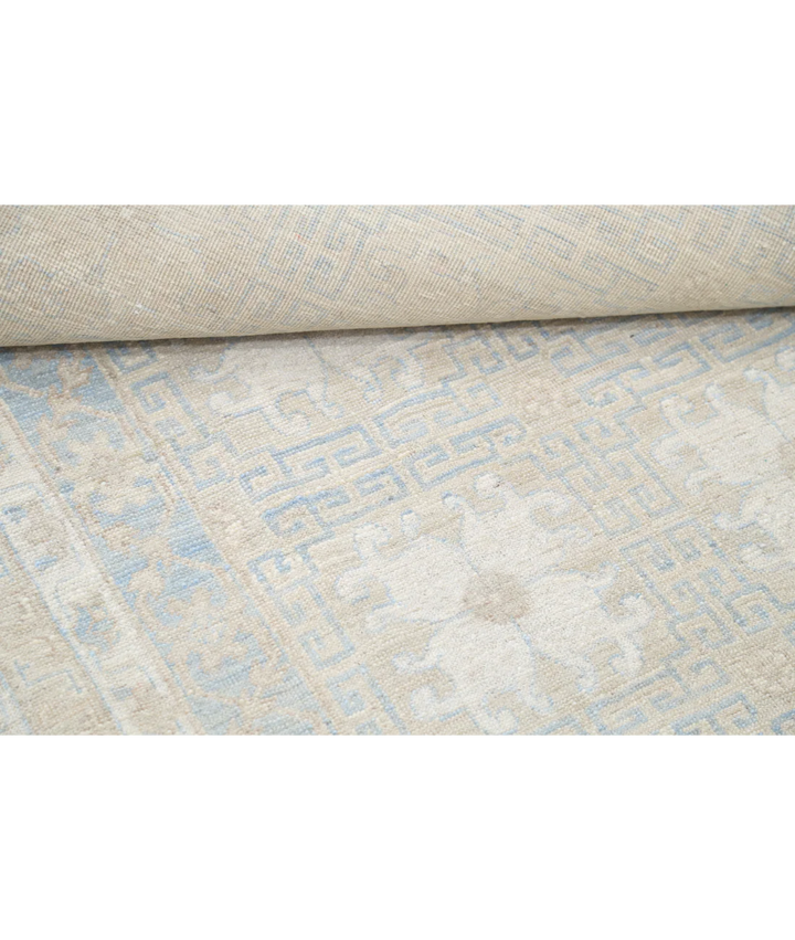 Ivory Afghan Oriental Rug 7' 10" x 10' 3" Hand-Knotted | No. AT84079
