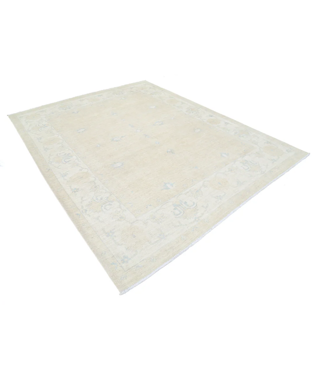 Brown Afghan Khotan Rug 7'7" x 9'8" Hand-Knotted | No. AT43986